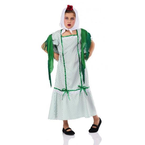Disfraz Chulapa con Mantón Verde talla Niña Disfraz Chulapa con Mantón Verde talla Niña