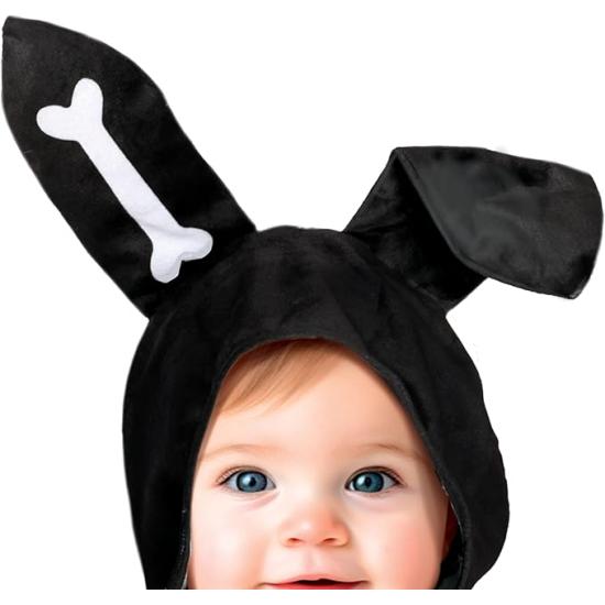 Disfraz Conejo Negro Esqueleto Bebé Disfraz Conejo Negro Esqueleto Bebé