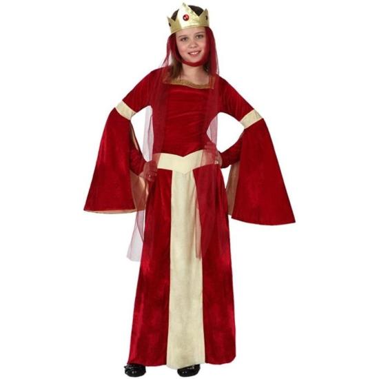 Disfraz Dama Medieval Roja para Niña Disfraz Dama Medieval Roja para Niña