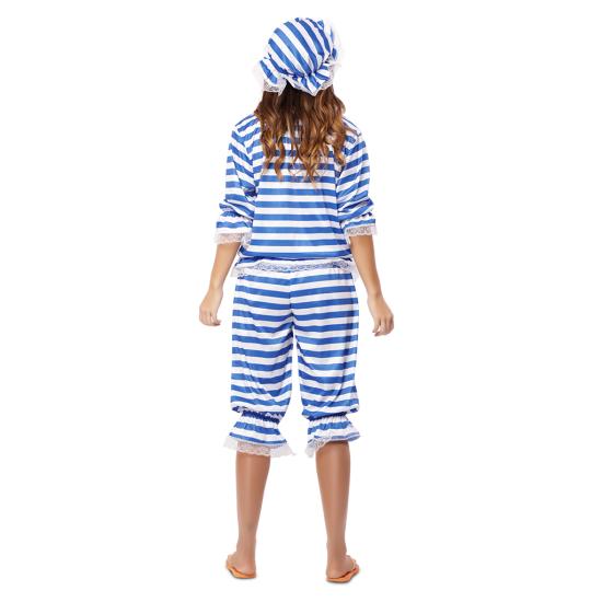 Disfraz  de Bañista Chica años 20 Adulta Azul Disfraz  de Bañista Chica años 20 Adulta Azul