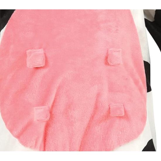 Disfraz de Bebé Vaca - Mono Blanco y Negro con Capucha para Bebé ** Disfraz de Bebé Vaca - Mono Blanco y Negro con Capucha para Bebé **