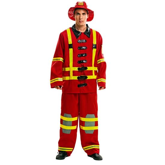 Disfraz de bombero en acción  hombre Disfraz de bombero en acción  hombre