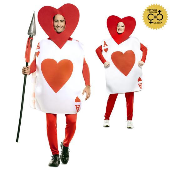 Disfraz de Carta As de Corazones Alicia para adultos Disfraz de Carta As de Corazones Alicia para adultos