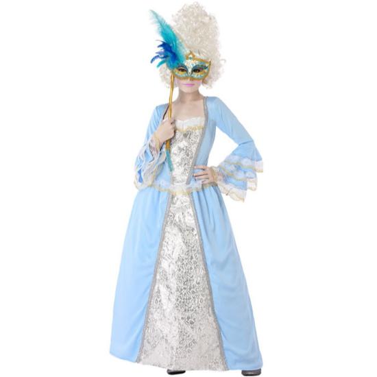 Disfraz de Cortesana Azul para niña Disfraz de Cortesana Azul para niña