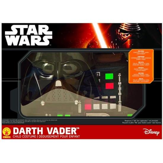 Disfraz de Darth Vader para niño, caja con disfraz, máscara y espada Disfraz de Darth Vader para niño, caja con disfraz, máscara y espada