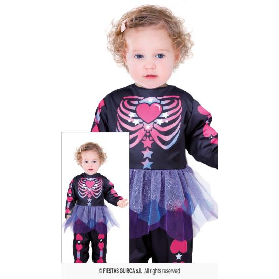Disfraz de Esqueleto Rosa para Bebé Niña Disfraz de Esqueleto Rosa para Bebé Niña