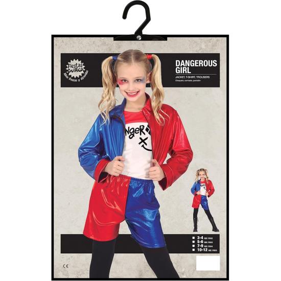Disfraz de Harley Quinn para niña – Chaqueta, Pantalón y Camiseta Disfraz de Harley Quinn para niña – Chaqueta, Pantalón y Camiseta