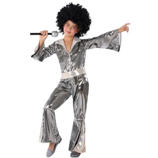 Disfraz de los 70 Plateado de niñas Disfraz de los 70 Plateado de niñas