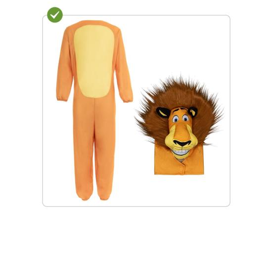 Disfraz de Madagascar Alex el León para hombre Disfraz de Madagascar Alex el León para hombre