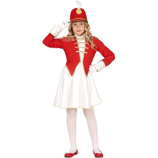 Disfraz de Majorette Niña - Atuendo Infantil Rojo, Blanco y Dorado para Niñas Disfraz de Majorette Niña - Atuendo Infantil Rojo, Blanco y Dorado para Niñas