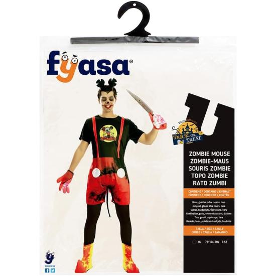 Disfraz de Mickey Mouse Zombi para Hombre Talla ML Disfraz de Mickey Mouse Zombi para Hombre Talla ML
