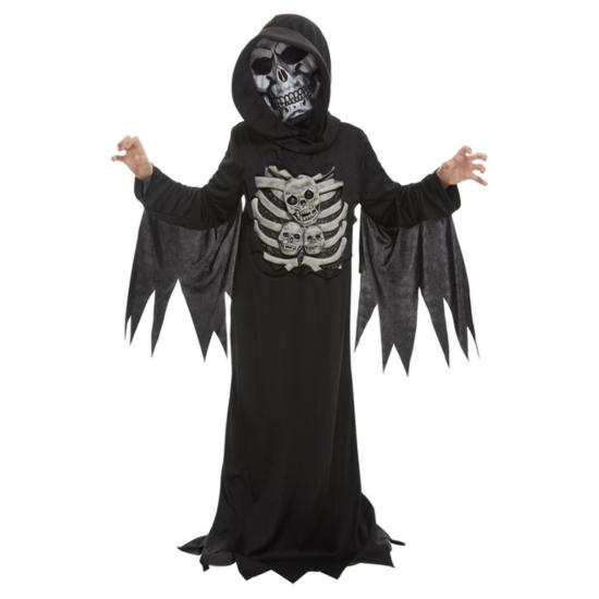 Disfraz de muerte esqueleto, Negro infantil Disfraz de muerte esqueleto, Negro infantil