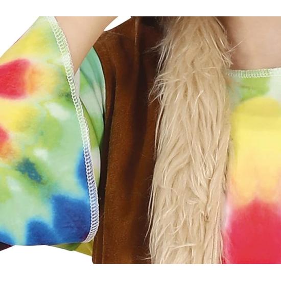 Disfraz de Niña Hippie Vestido Multicolor de Tie-Dye y Chaleco ** Disfraz de Niña Hippie Vestido Multicolor de Tie-Dye y Chaleco **