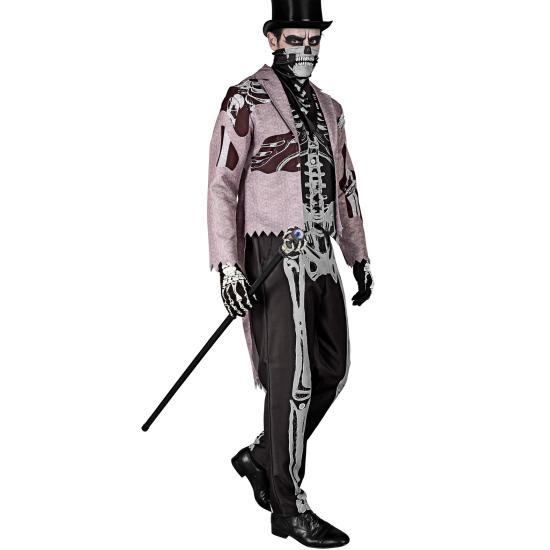 Disfraz de novio esqueleto con frac, hombre hueso, no muerto, disfraz para Halloween Disfraz de novio esqueleto con frac, hombre hueso, no muerto, disfraz para Halloween