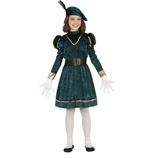 Disfraz de Paje Navidad Verde para niña Disfraz de Paje Navidad Verde para niña