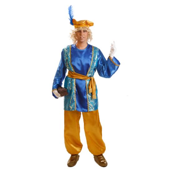 Disfraz de paje real de Melchor Azul para adulto Disfraz de paje real de Melchor Azul para adulto