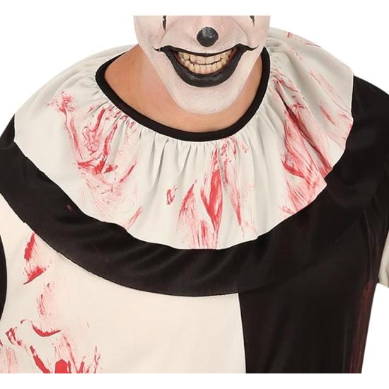 Disfraz de Payaso Despiadado Terrifier para Hombre – Cuello y Mono Ensangrentado Disfraz de Payaso Despiadado Terrifier para Hombre – Cuello y Mono Ensangrentado