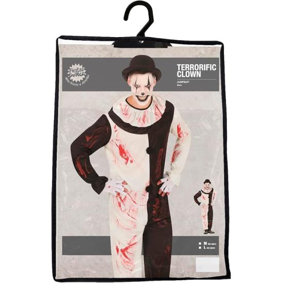 Disfraz de Payaso Despiadado Terrifier para Hombre – Cuello y Mono Ensangrentado Disfraz de Payaso Despiadado Terrifier para Hombre – Cuello y Mono Ensangrentado