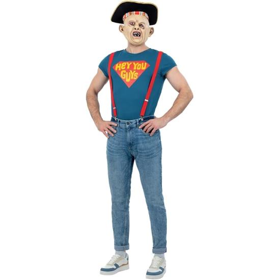 Disfraz de perezoso de The Goonies con parte superior, tirantes, sombrero, máscara, disfraz oficial de The Goonies para adultos Disfraz de perezoso de The Goonies con parte superior, tirantes, sombrero, máscara, disfraz oficial de The Goonies para adultos