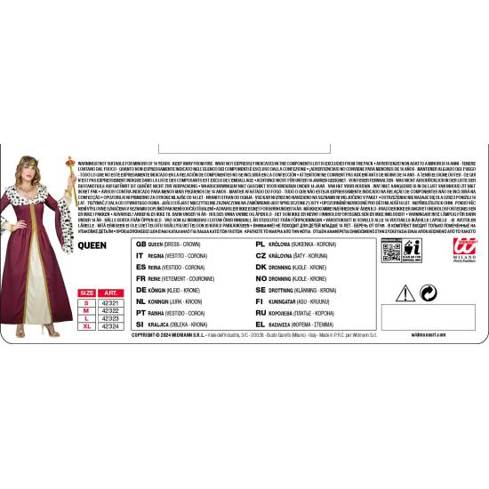 Disfraz de Reina para Mujer - Vestido Largo con Corona Disfraz de Reina para Mujer - Vestido Largo con Corona