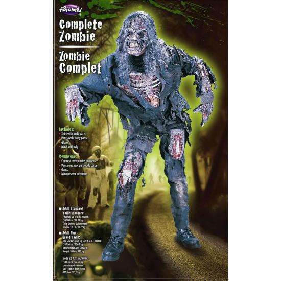 Disfraz de zombie hambriento 3D para hombre Disfraz de zombie hambriento 3D para hombre