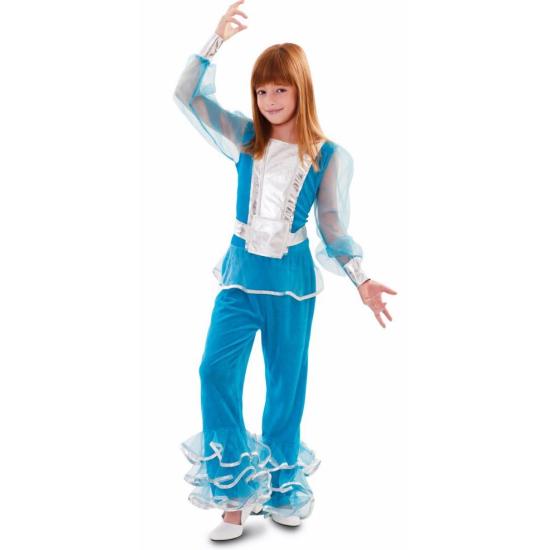 Disfraz Disco Azul Abba para niña Disfraz Disco Azul Abba para niña