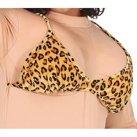 Disfraz Divertido de Miss Bikini Leopardo para Hombre Adulto ** Disfraz Divertido de Miss Bikini Leopardo para Hombre Adulto **