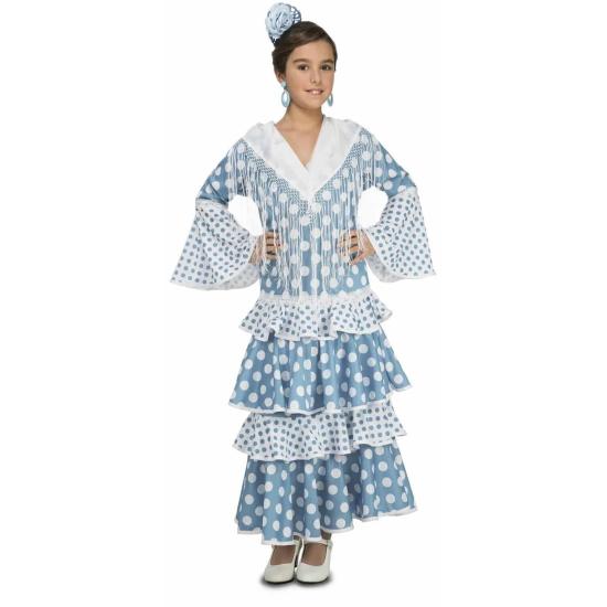 Disfraz Flamenca Sevilla Turquesa para Niña Disfraz Flamenca Sevilla Turquesa para Niña