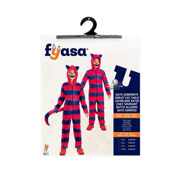 Disfraz Gato de Cheshire infantil unisex – Mono con capucha Disfraz Gato de Cheshire infantil unisex – Mono con capucha