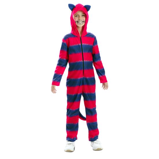 Disfraz Gato de Cheshire infantil unisex – Mono con capucha Disfraz Gato de Cheshire infantil unisex – Mono con capucha