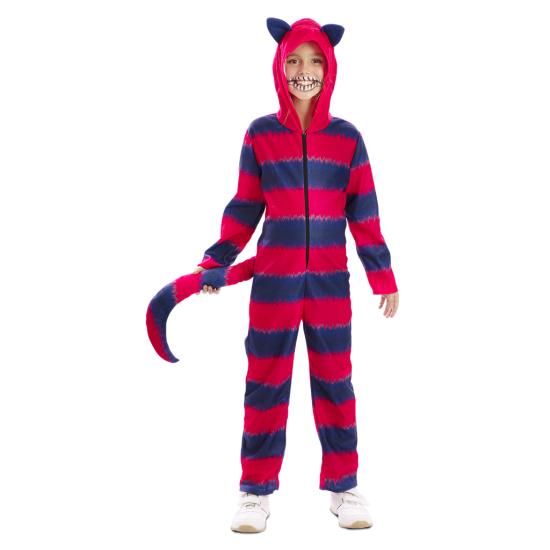 Disfraz Gato de Cheshire infantil unisex – Mono con capucha Disfraz Gato de Cheshire infantil unisex – Mono con capucha