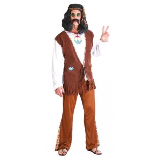 Disfraz Hippie Flower Power Marrón para Adulto Disfraz Hippie Flower Power Marrón para Adulto
