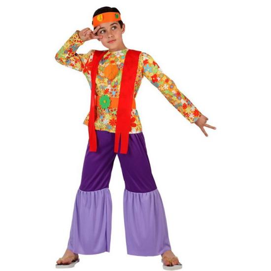 Disfraz Hippie Morado para niño talla 7-9 años Disfraz Hippie Morado para niño talla 7-9 años