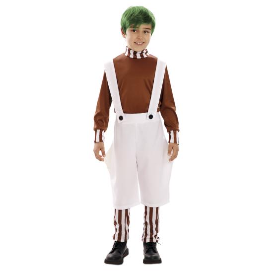 Disfraz Infantil de Duendecillo Dulce Oompa Loompa Willy Wonka,