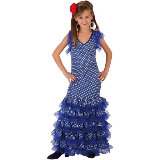 Disfraz infantil de Sevillana Azul Royal. Disfraz infantil de Sevillana Azul Royal.