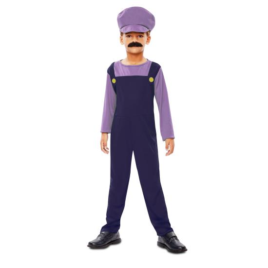 Disfraz infantil de Super Mario Bros Waluigi Disfraz infantil de Super Mario Bros Waluigi