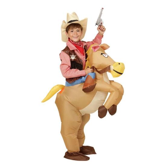 Disfraz infantil de Vaquero con Caballo Hinchable Talla única Disfraz infantil de Vaquero con Caballo Hinchable Talla única