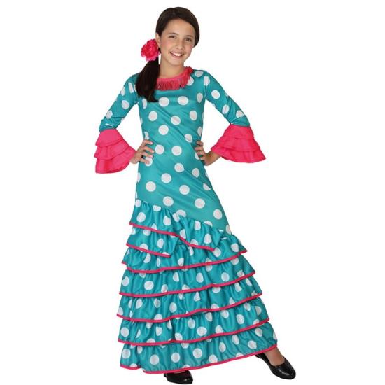 Disfraz infantil Flamenca Azul  . Disfraz infantil Flamenca Azul  .