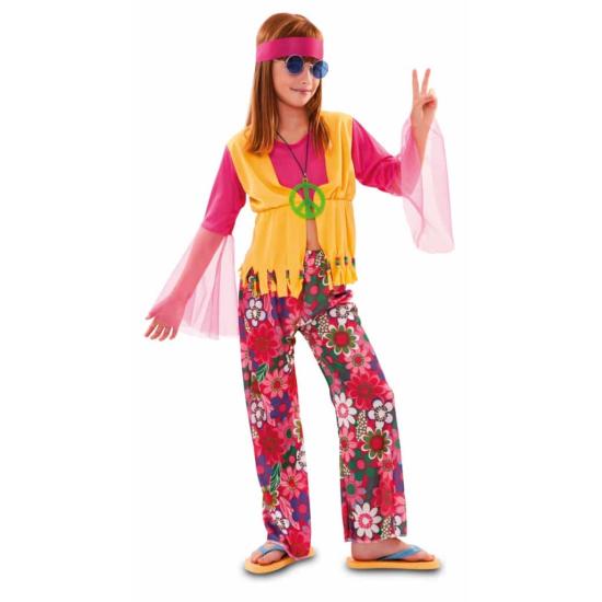 Disfraz infantil Pink Hippie niña. Disfraz infantil Pink Hippie niña.