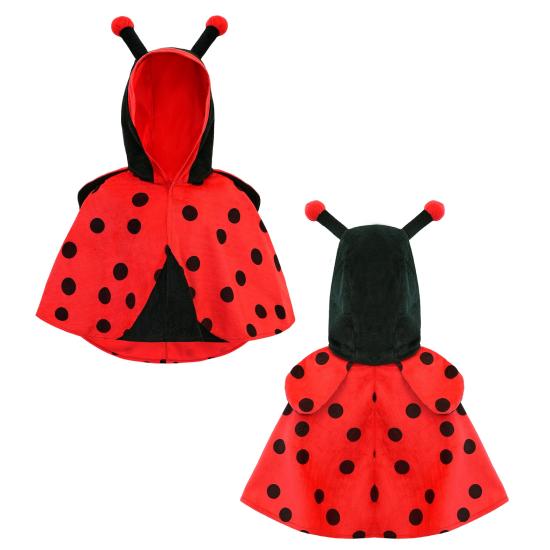 Disfraz Mariquita Peluche (Poncho con Capucha) para Bebé Disfraz Mariquita Peluche (Poncho con Capucha) para Bebé