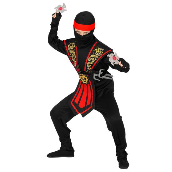 Disfraz Ninja Rojo para niño con Set de Armamento Disfraz Ninja Rojo para niño con Set de Armamento