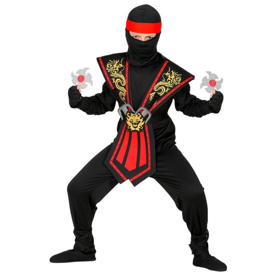 Disfraz Ninja Rojo para niño con Set de Armamento Disfraz Ninja Rojo para niño con Set de Armamento