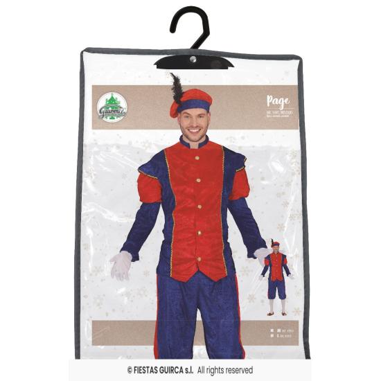 Disfraz Paje azul y granate adultos Disfraz Paje azul y granate adultos