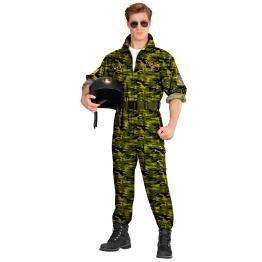 Disfraz Piloto de Combate Top GUn Camuflaje adulto