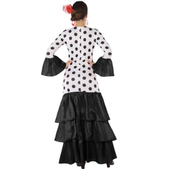 Disfraz Sevillana Negro y Blanco adulta Disfraz Sevillana Negro y Blanco adulta