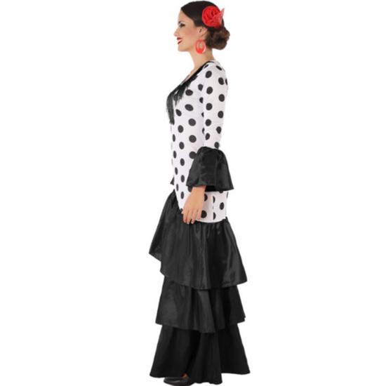 Disfraz Sevillana Negro y Blanco adulta Disfraz Sevillana Negro y Blanco adulta