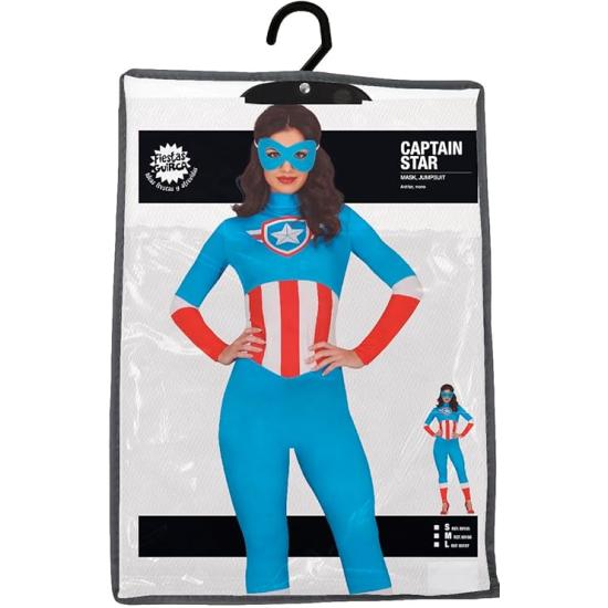 Disfraz  Superheroína Capitán América adulta Disfraz  Superheroína Capitán América adulta