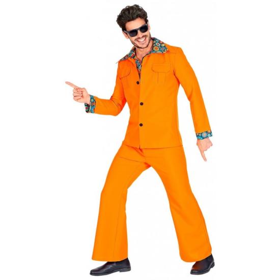Disfraz Traje Disco Años 70 Naranja para Hombre Disfraz Traje Disco Años 70 Naranja para Hombre