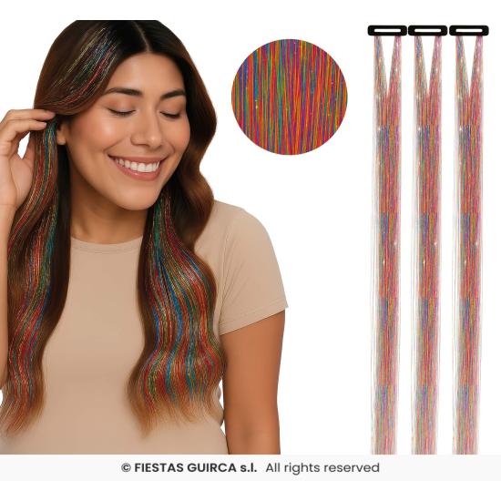 Extensiones de Pelo con Brillos - Fiestas Guirca Extensiones de Pelo con Brillos - Fiestas Guirca