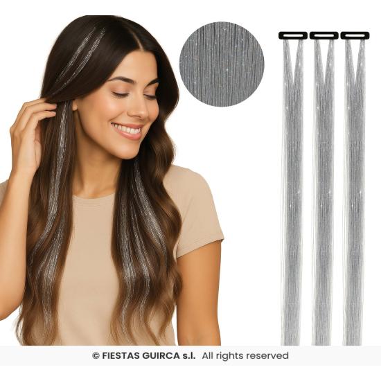 Extensiones de Pelo con Brillos - Fiestas Guirca Extensiones de Pelo con Brillos - Fiestas Guirca